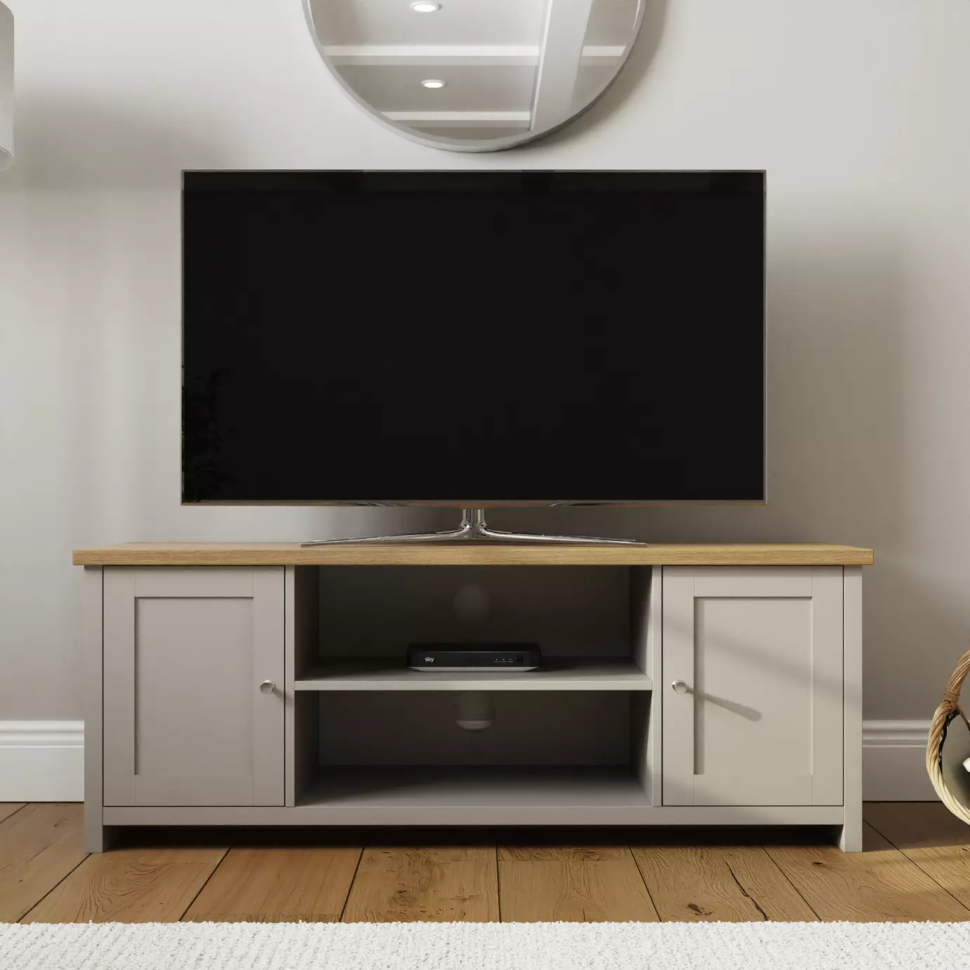 GFW Lancaster 2 Door 55 Inch TV Unit - Grey