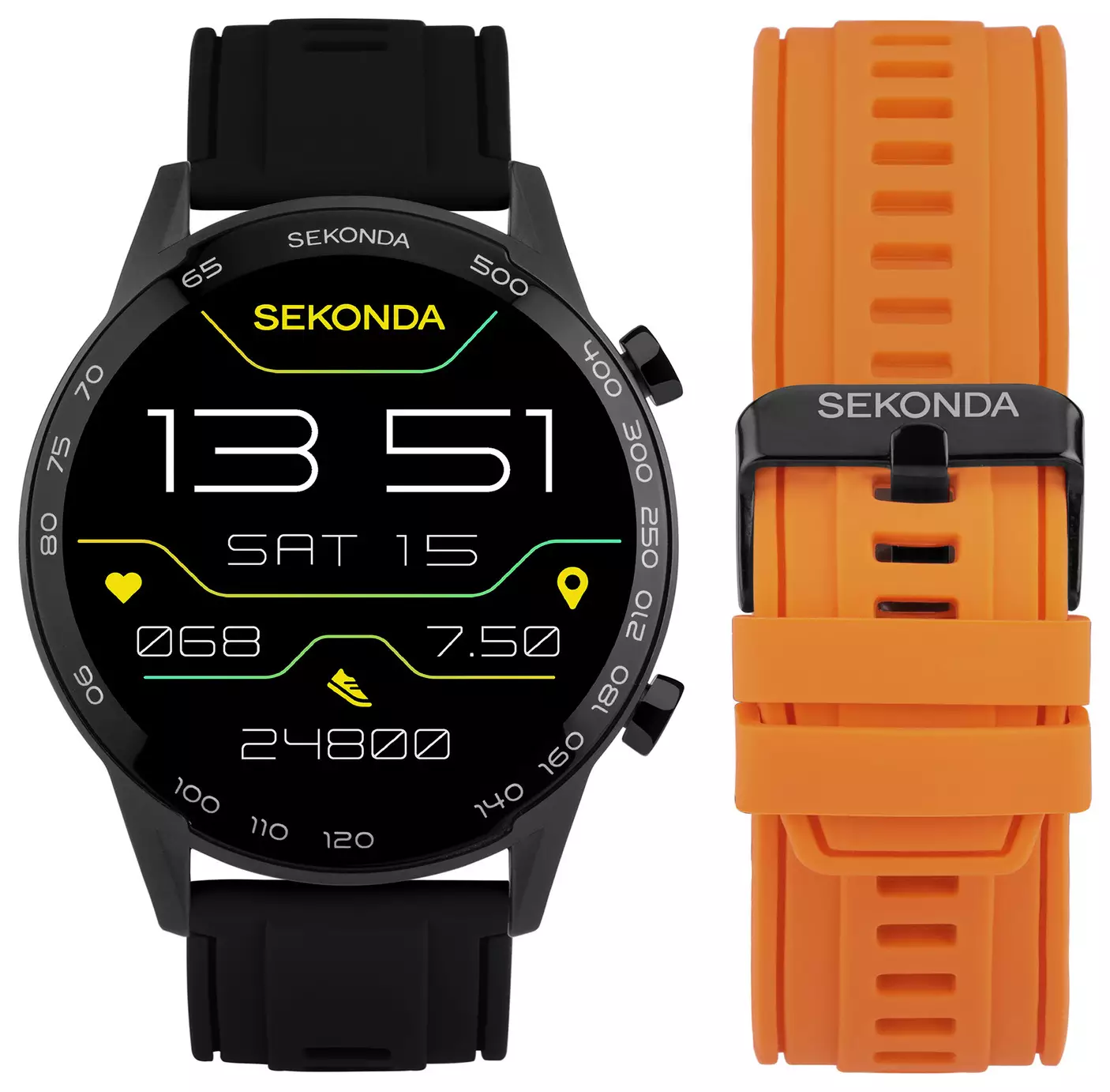 Sekonda Active Plus Black Metal Case Smart Watch Gift Set