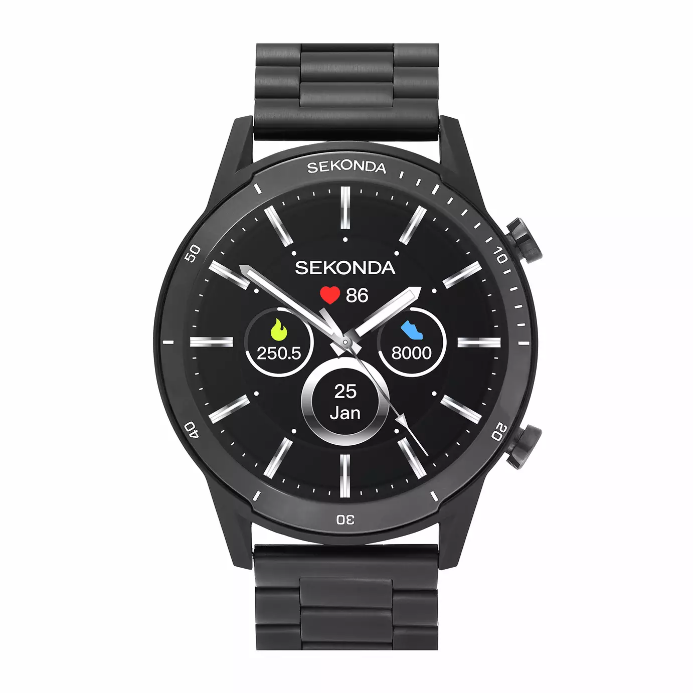 Sekonda Active Lux Black Stainless Steel Smart Watch