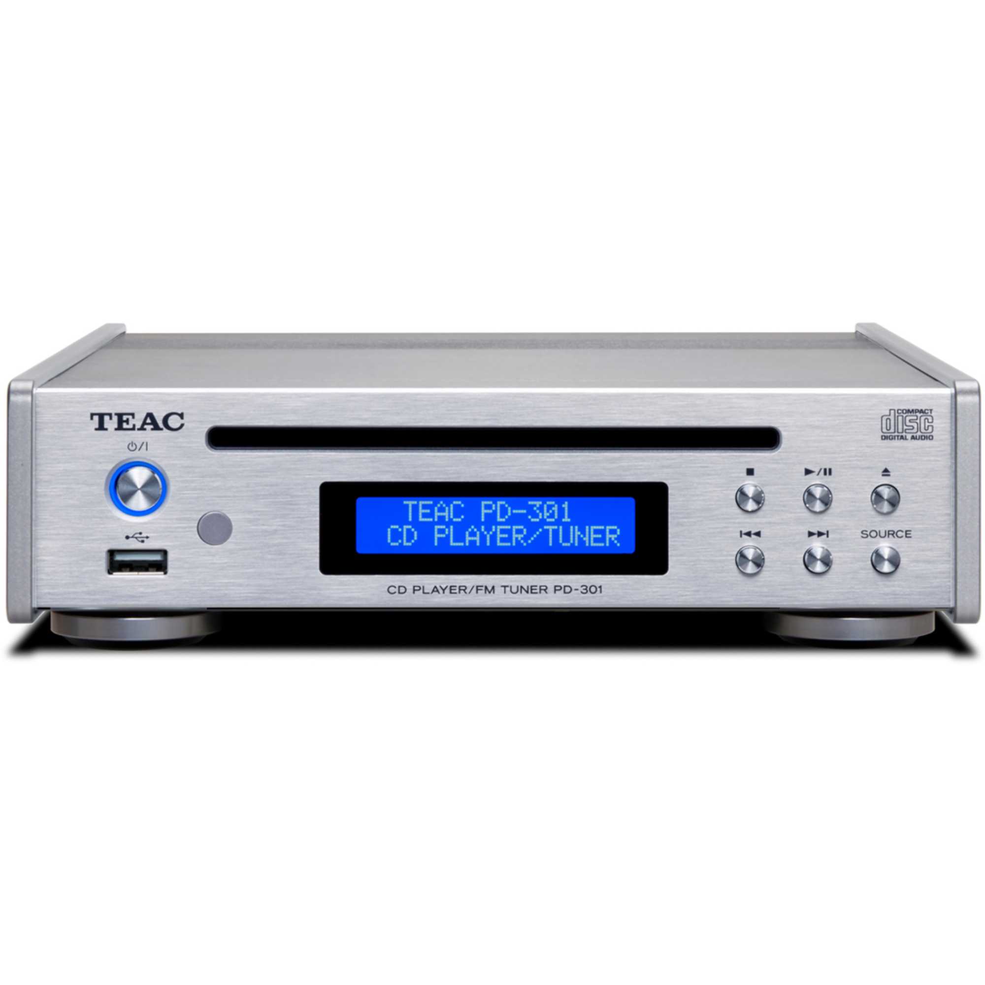 Teac PD-301DAB-XS-UK3 CD Player, DAB/FM Tuner & USB Memory Player - Silver