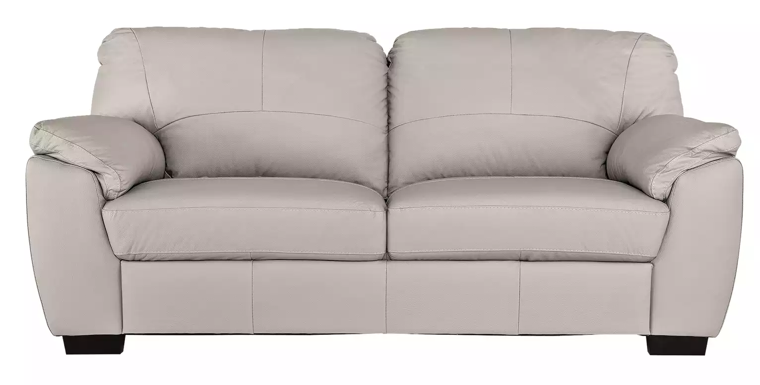 Milano Leather 3 Seater Sofa - Light Grey
