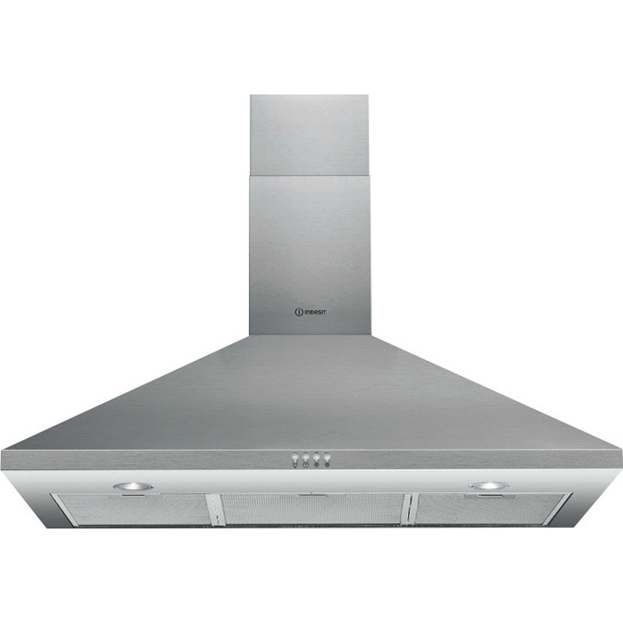 Indesit IHPC 9.5 LM X 90cm Chimney Cooker Hood - Stainless Steel