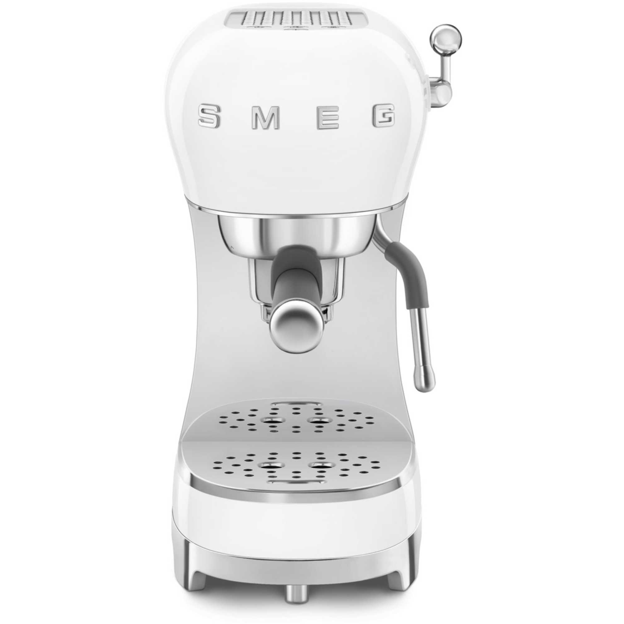 Smeg ECF02WHUK Retro 50s Style Espresso Coffee Machine with Frother