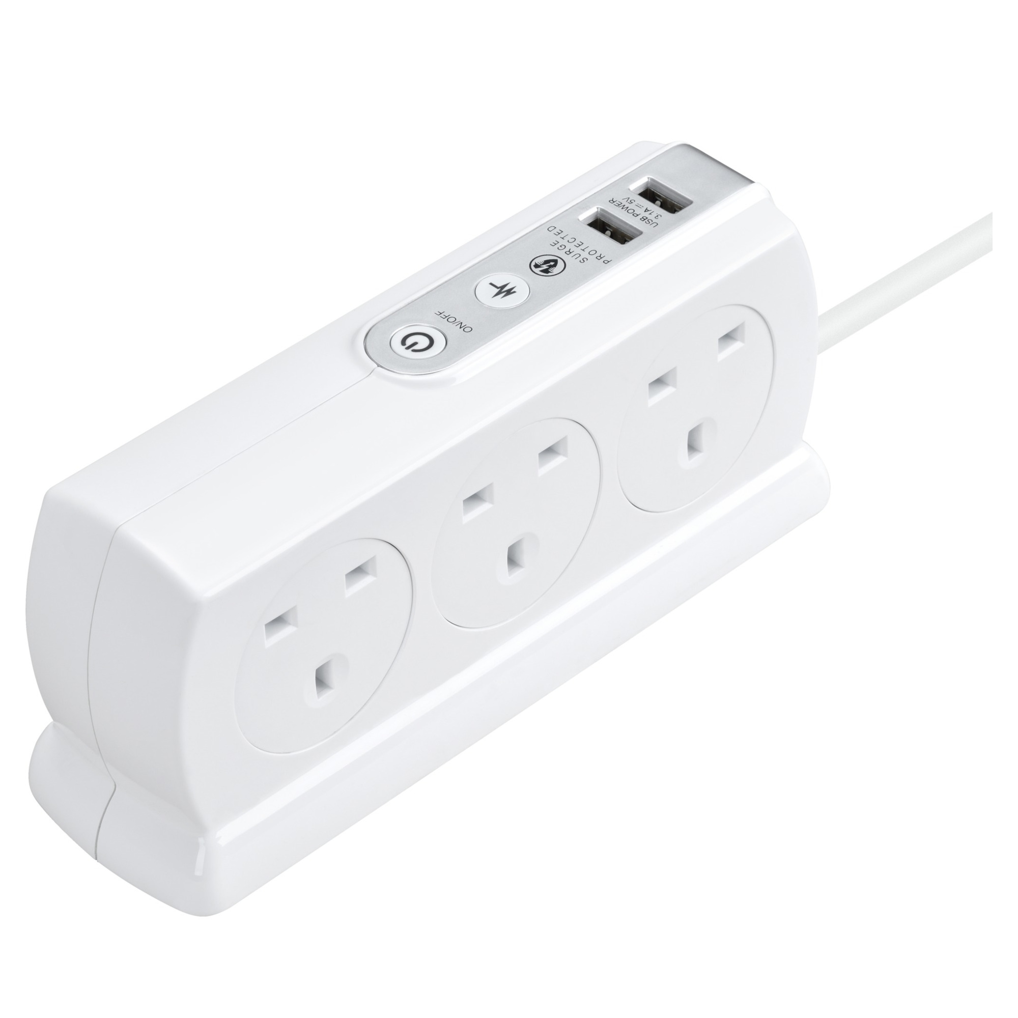 Masterplug SRGDSU62PW 6 Socket Extension Lead with 2 USB Ports