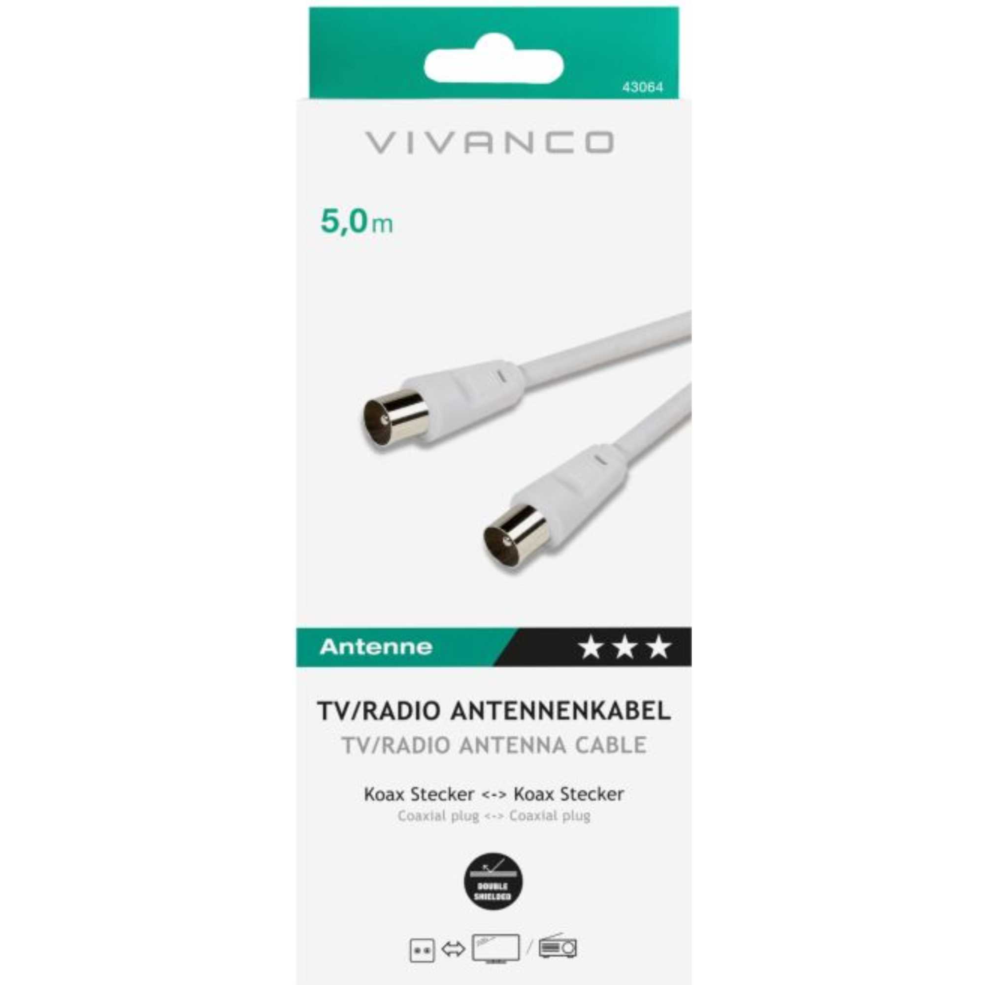 43064 5m Coaxial to Coaxial Lead | VIV-43064