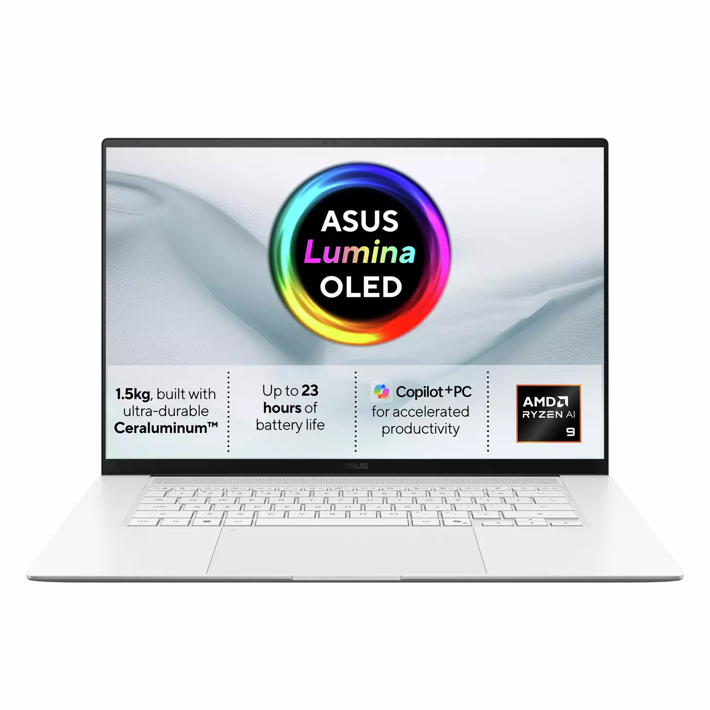 Asus Zenbook S 16In R9 AI 16GB 1TB Laptop - White