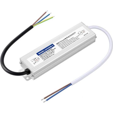 24V LED Transformer, 60W LED Driver, 2.5A Power Supply, IP67 Waterproof, 220V to 24V DC Converter for Indoor and Outdoor Lighting