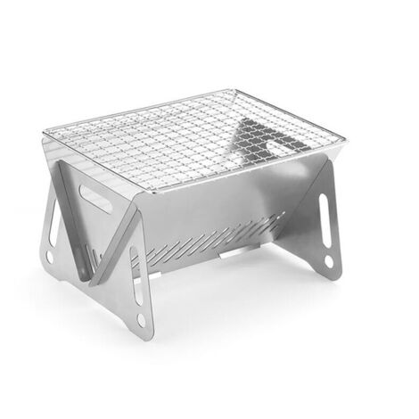 Foldable BBQ Oven with Charcoal Grill, Stainless Steel Oven for Outdoor Camping, 210x160x125mm