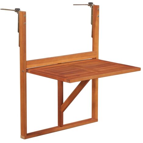 Hanging Balcony Table 64.5x44x80 cm Solid Acacia Wood vidaXL
