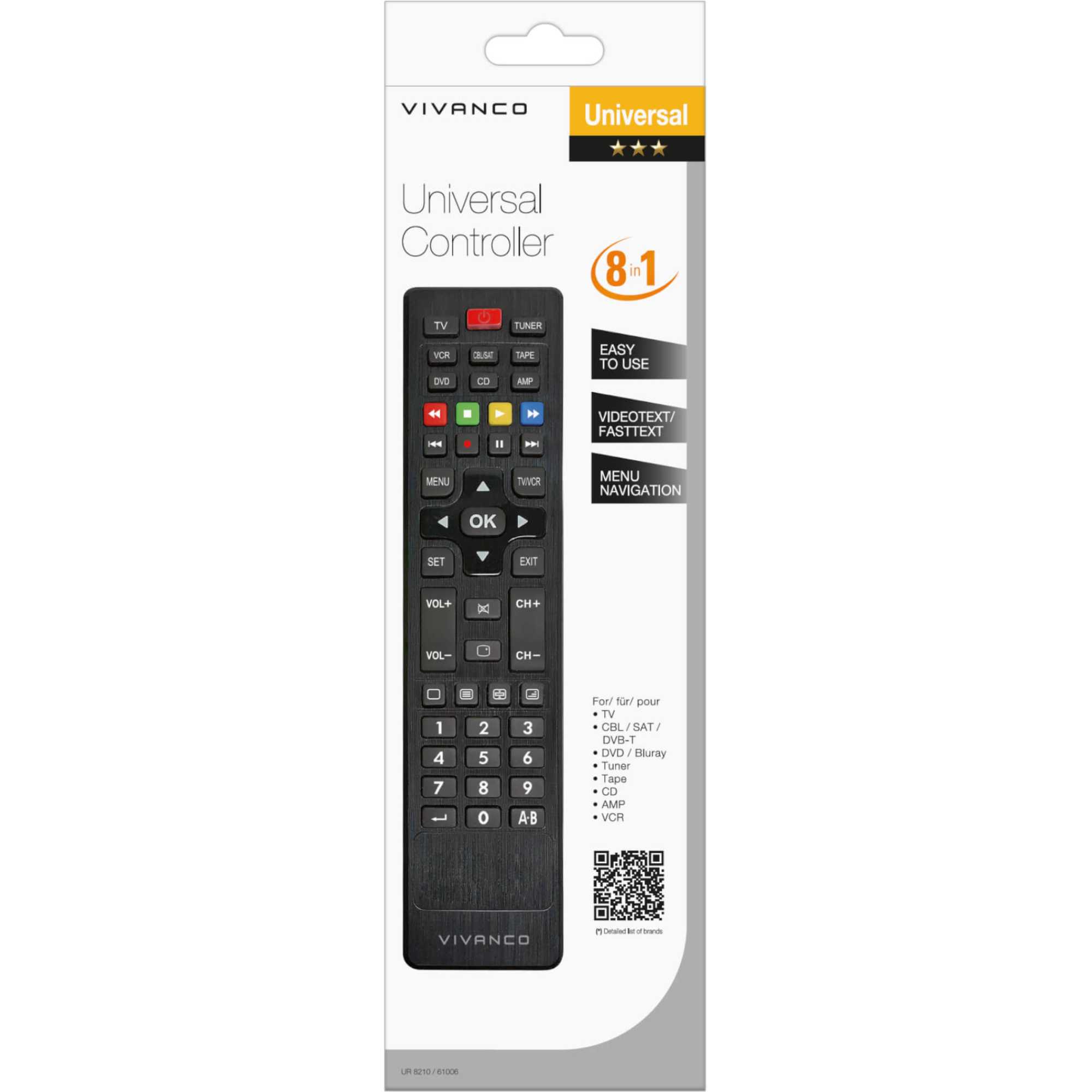 61006 8 in 1 Universal Remote Control | VIV-61006