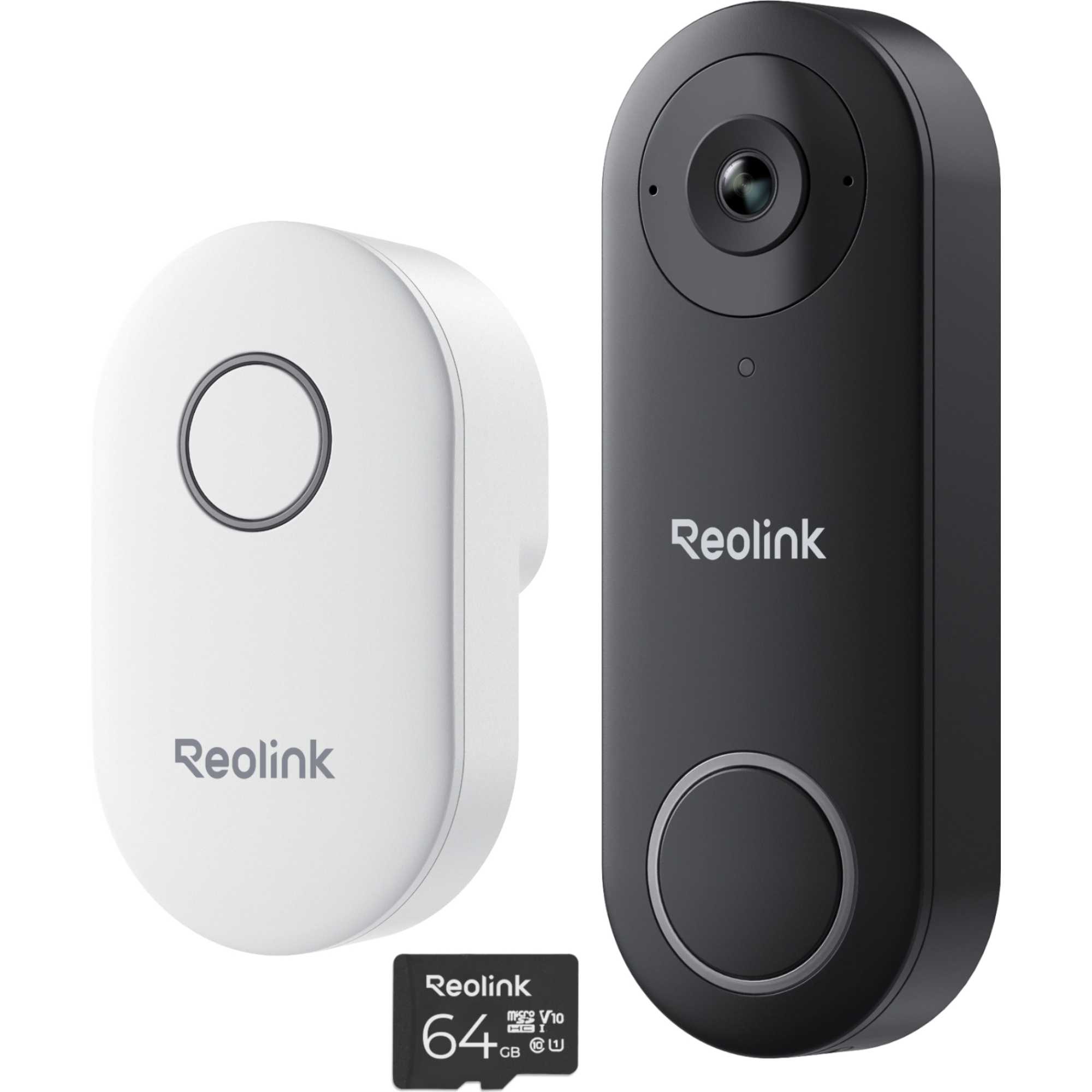 Reolink 2K+ WiFi Wired Video Doorbell, Smart Detection with Chime + 64GB