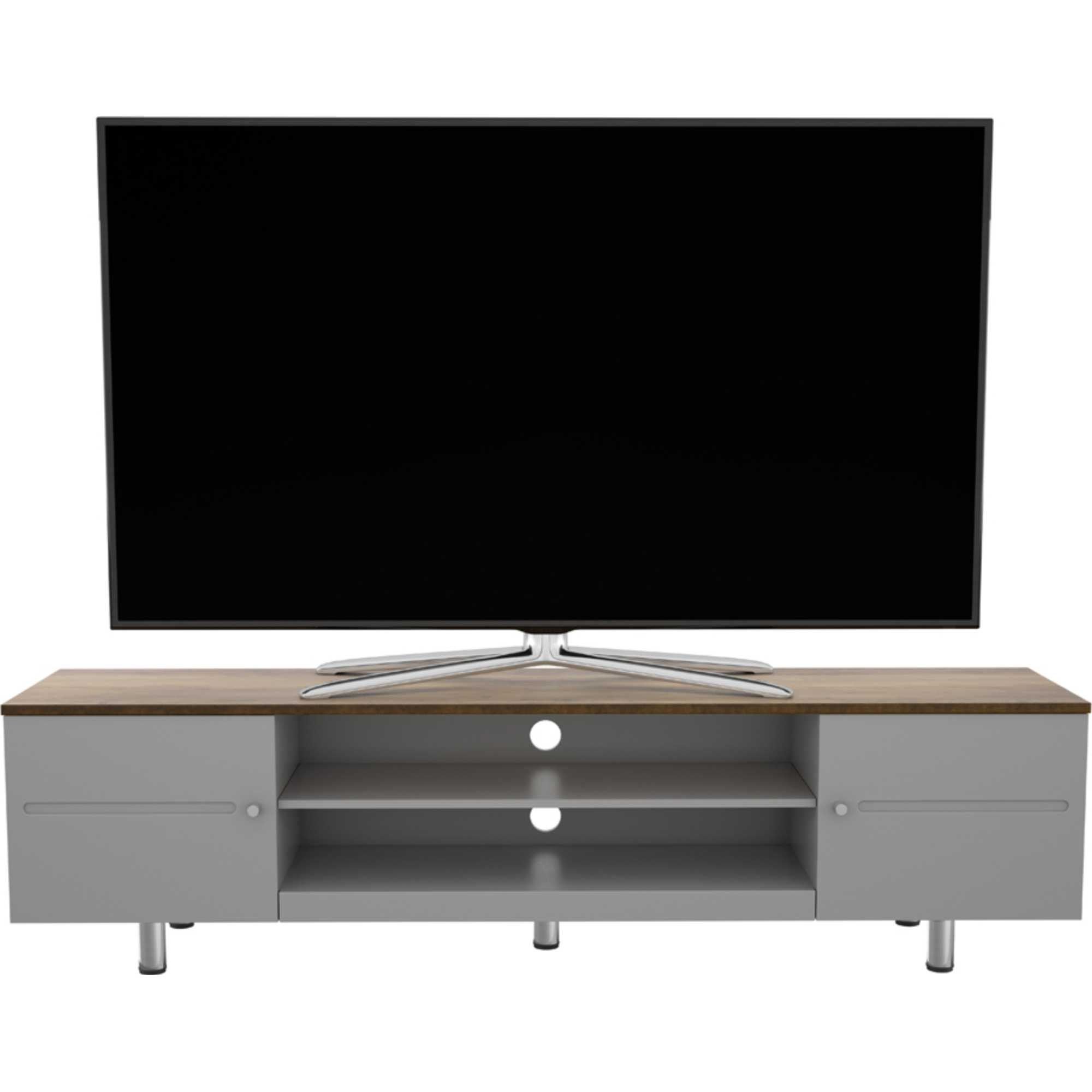 AVF\\ FS1900WSSG Whitesands Open Aperture TV Stand - Satin Grey & Wood