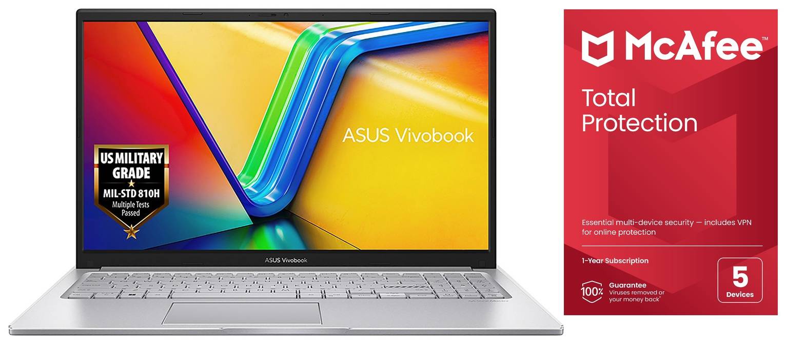 ASUS Vivobook 15.6in i3 8GB 512GB Laptop Bundle